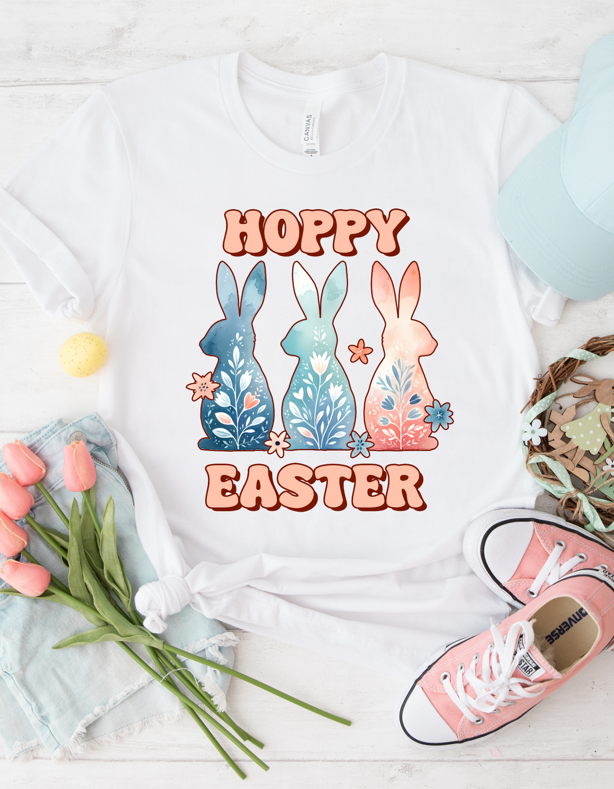 Hoppy Easter T-Shirt, Festive Bunny Tee, Spring Celebration Top, Unisex Holiday Apparel, Cute Easter Gift, Comfortable Casual Wear