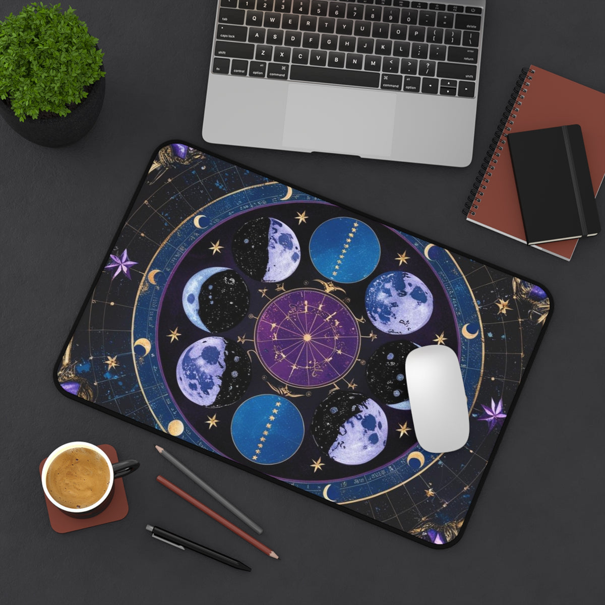 Celestial Moons Desk Mat - Stylish Astrology Office Accessory