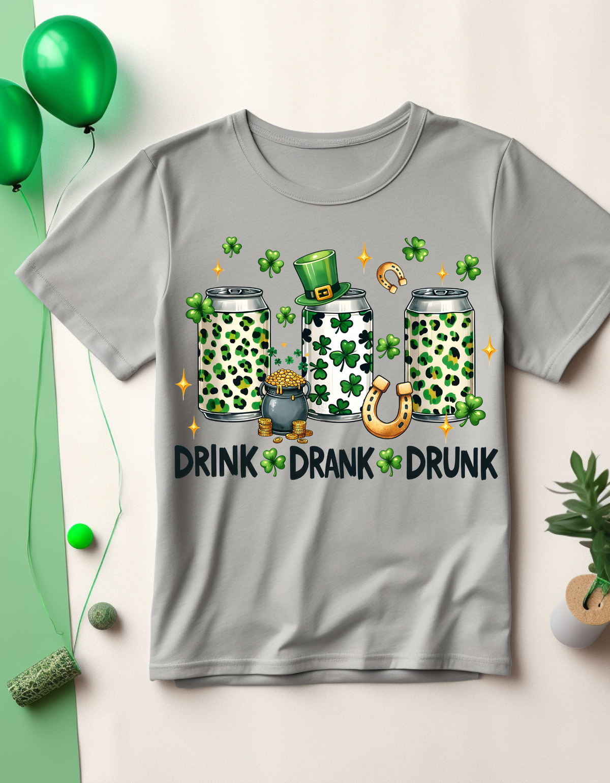 St. Patrick's Day Drink Drank Drunk T-Shirt, Unisex Tee, Irish Celebration Shirt, Funny Holiday Apparel, Gift for Party Lovers