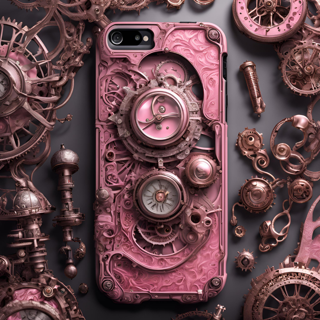 Steampunk Phone Case – Tough Cases with Vintage Clock Design, 3D Steam Punk  Phone Case for iPhone, Samsung, and Google Pixel