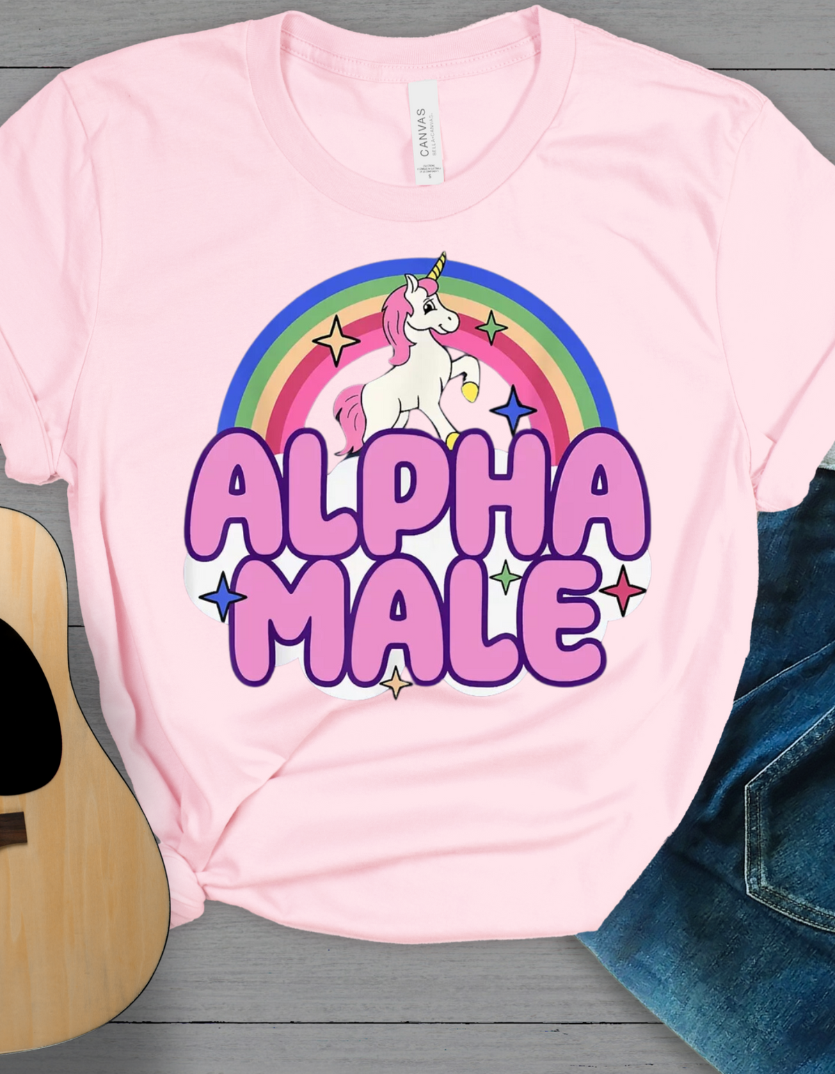 Whimsical Unicorn T-Shirt - Fun Gift for Birthdays, Proud Alpha Male Shirt, Casual Wear, Family Gatherings, Unique Holiday Apparel