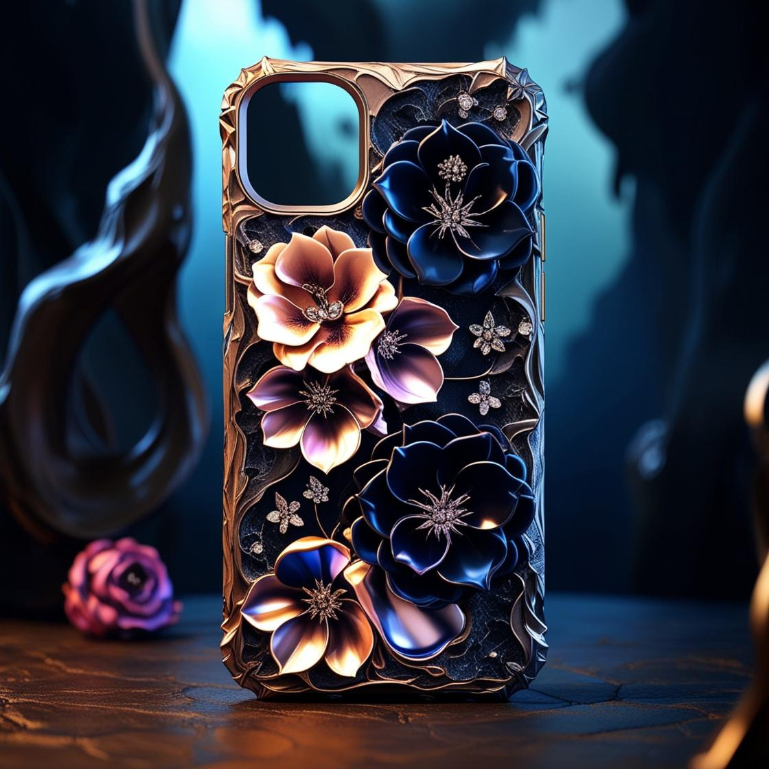 Tough Cases: Floral Elegant Phone Case for Protection & Style, Gothic Flowers Phone Case for iPhone, Samsung, and Google Pixel