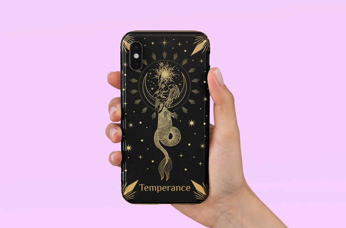 Mermaid Temperance Phone Case - Magical Zodiac Design, Temperance Tarot Card Phone Case, Temperance Celestial Phone Case for iPhone and Samsung