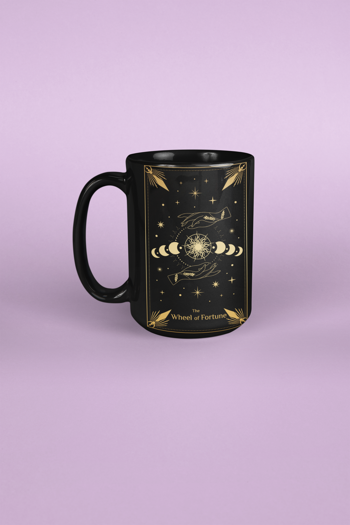 Wheel of Fortune Ceramic Mug - Mystical Astrology Drinkware for Tarot Lovers, Wheel of Fortune Tarot Card Coffee Mug