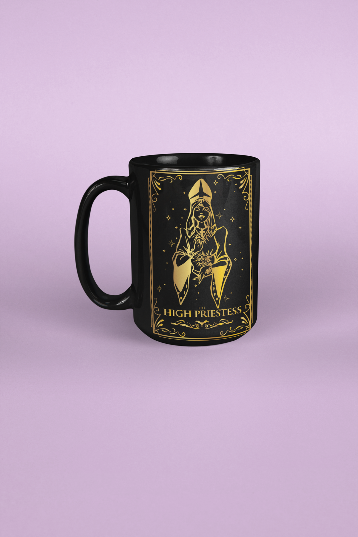 High Priestess Ceramic Mug - 11oz & 15oz Coffee Cup for Mystical Vibes, The High Priestess Tarot Card Coffee Mug, Witchy High Priestess Coffee Mug